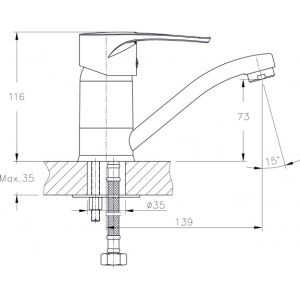 Смесител за умивалник РУНДЕ ICF 7531320C-15
