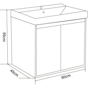 Мебел за баня ПВЦ ICP 6055 WOODEN