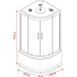 Хидромасажна кабина LILY ICSH 8179B NEW EASY ASSEMBLE, с пара, 90х90х215см