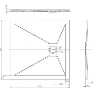 Поддушово корито ROUGH STONE ICST 10RS-1, 80х80см, 90х90см.