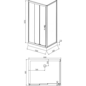 Поддушово корито ICS 1507-1, 100x80x14см.