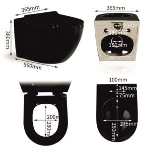 Стенна тоалетна чиния с БИДЕ ICC 3755W BIDET,  RIMLESS, ултратънка седалка