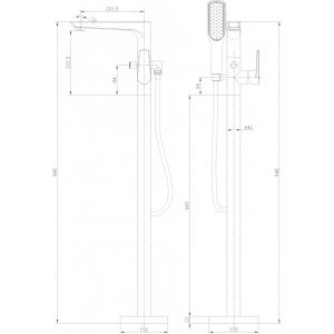 Свободностоящ смесител за вана ICL 8214B