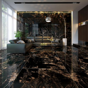 Полиран гранитогрес MAGNIFIQUE BLACK, 60х120см.