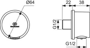 Стенно коляно Multisuit, Ideal Standard, розе