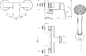 Смесител задуш CERAPLAN с аксесоари, Ideal Standard 