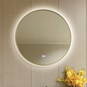 LED огледало за баня ICL 1855/80 BRUSH LIGHT GOLD, d 80