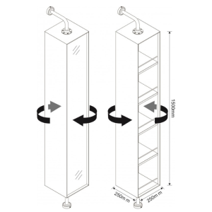 Въртяща ПВЦ колона за баня 2525