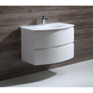 ПВЦ мебел за баня ICP 8055W със стъклена мивка